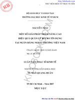 Nâng cao hiệu quả quản lý rủi ro tín dụng tại Ngân hàng Ngoại thương Việt Nam