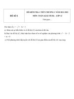 Đề kiểm tra 1 tiết môn toán lớp 12 phần giải tích chương 1 đề 59 