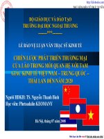 Chiến lược phát triển thương mại của Lào trong mối quan hệ với tam giác kinh tế Việt Nam - Trung Quốc - Thái Lan đến năm 2020