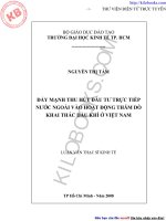 Đẩy mạnh thu hút vốn đầu tư trực tiếp nước ngoài vào hoạt động thăm dò và khai thác dầu khí ở Việt Nam