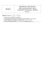 Đề kiểm tra 1 tiết môn toán lớp 12 phần giải tích chương 1 đề 8 