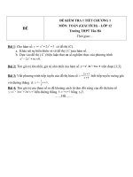 Đề kiểm tra 1 tiết môn toán lớp 12 phần giải tích chương 1 đề 2 