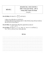 Đề kiểm tra 1 tiết môn toán lớp 12 phần giải tích chương 1 đề 1 