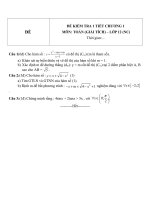 Đề kiểm tra 1 tiết môn toán lớp 12 phần giải tích chương 1 đề 61 