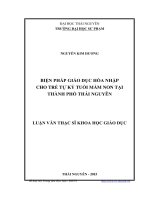 Biện pháp giáo dục hòa nhập cho trẻ tự kỷ tuổi mầm non tại thành phố Thái Nguyên