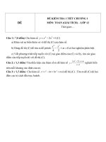Đề kiểm tra 1 tiết môn toán lớp 12 phần giải tích chương 1 đề 117 