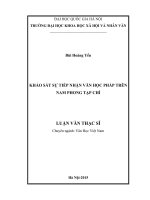 Khảo sát sự tiếp nhận văn học pháp trên nam phong tạp chí 