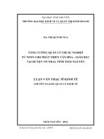 Tăng cường quản lý chi sự nghiệp từ ngân sách nhà nước cho phát triển văn hóa, giáo dục tại huyện Võ Nhai, tỉnh Thái Nguyên