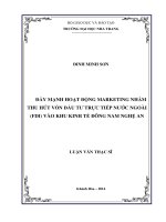 ĐẨY MẠNH HOẠT ðỘNG MARKETING NHẰM THU HÚT VỐN ðẦU TƯ TRỰC TIẾP NƯỚC NGOÀI (FDI) VÀO KHU KINH TẾ ðÔNG NAM NGHỆ AN