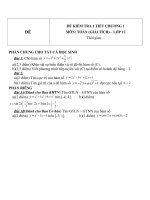 Đề kiểm tra 1 tiết môn toán lớp 12 phần giải tích chương 1 đề 102 