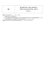 Đề kiểm tra 1 tiết môn toán lớp 12 phần giải tích chương 1 đề 104 