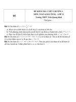 Đề kiểm tra 1 tiết môn toán lớp 12 phần giải tích chương 1 đề 6 