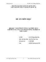 GIẢI PHÁP NÂNG CAO HIỆU QUẢ CHUỖI CUNG ỨNG SẢN PHẨM NÔNG NGHIỆP Ở VIỆT NAM