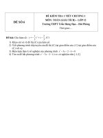 Đề kiểm tra 1 tiết môn toán lớp 12 phần giải tích chương 1 đề 11 