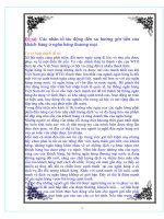 Các nhân tố tác động đến xu hướng gởi tiền của khách hàng ở ngân hàng thương mại