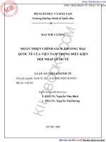 Hoàn thiện chính sách thương mại quốc tế của Việt Nam trong điều kiện hội nhập quốc tế