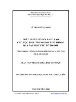 Phát triển tư duy sáng tạo cho học sinh trung học phổ thông qua dạy học chủ đề tổ hợp