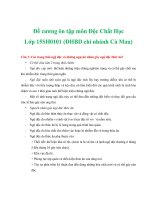 Đề cương ôn tập độc chất học