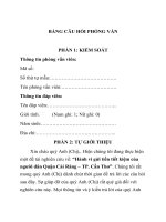 Hành vi gửi tiền tiết kiệm của người dân Quận Cái Răng – TP. Cần Thơ