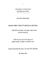 GIỌNG ĐIỆU THƠ VŨ HOÀNG CHƯƠNG