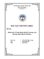 Đánh giá về hoạt động khuếch trương của thương hiệu búp bê Barbies