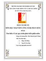 BÁO cáo đồ án môn học NHẬP môn CÔNG NGHỆ PHẦN mềm đề tài tìm hiểu về các quy trình phát triển phần mềm