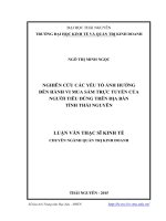 Nghiên cứu các yếu tố ảnh hưởng đến hành vi mua sắm trực tuyến của người tiêu dùng trên địa bàn tỉnh Thái Nguyên