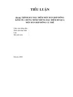 Tiểu luận luật kinh tế: Đặc điểm của một bản hợp đồng kinh tế