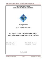 Đánh giá giá trị thương hiệu dịch vụ xe khách Phương Trang Cần Thơ