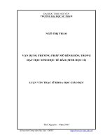 Vận dụng ph­ương pháp mô hình hóa trong dạy học sinh học tế bào (Sinh học 10)