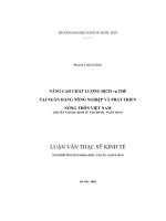 Giải pháp nâng cao chất lượng dịch vụ thẻ tại ngân hàng nông nghiệp và phát triến nông thôn việt nam 