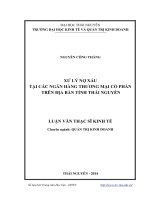 Xử lý nợ xấu tại các ngân hàng thương mại cổ phần trên địa bàn tỉnh thái nguyên