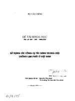 Sử dụng các công cụ tài chính trong việc chống lạm phát ở việt nam