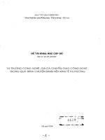 Thị trường công nghệ, giá cả chuyển giao công nghệ trong quá trình chuyển sang nền kinh tế thị trường
