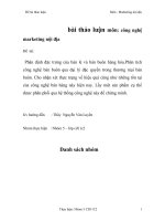 bài thảo luận môn: công nghệ marketing nội địa