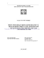 phân tích hoạt động kinh doanh và hoạch định chiến lược kinh doanh tại ngân hàng công thương việt nam – chi nhánh cần thơ