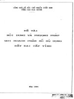 Nội dung và phương pháp qui hoạch phân bố sử dụng đất đai cấp tỉnh