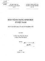 Báo cáo kết quả của dự án nghiên cứu bảo vệ đa dạng sinh học ở việt nam – tập 2b1