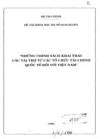 Những chính sách khai thác các tài trợ từ các tổ chức tài chính quốc tế đối với việt nam