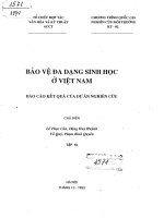 Báo cáo kết quả của dự án nghiên cứu bảo vệ đa dạng sinh học ở việt nam – tập 1b