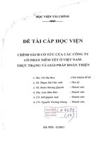 Chính sách cổ tức của các công ty cổ phần niêm yết ở việt nam thực trạng và giải pháp hoàn thiện