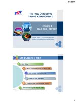 Bài giảng Tin học ứng dụng trong kinh doanh 2: Chương 4  Lê Thị Minh Nguyện