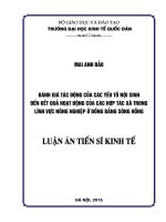 Đánh giá tác động của các yếu tố nội sinh đến kết quả hoạt động của các hợp tác xã trong lĩnh vực nông nghiệp ở đồng bằng sông Hồng