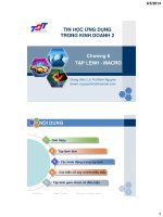 Bài giảng Tin học ứng dụng trong kinh doanh 2: Chương 6  Lê Thị Minh Nguyện