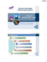 Bài giảng Tin học ứng dụng trong kinh doanh 2: Chương 2  Lê Thị Minh Nguyện