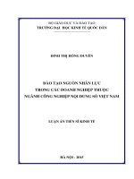 Đào tạo nguồn nhân lực trong các doanh nghiệp thuộc ngành công nghiệp nội dung số (CNNDS) Việt nam