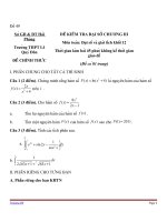 Đề kiểm tra 1 tiết môn toán lớp 12   đề số 49 