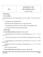 Đề kiểm tra 1 tiết môn toán lớp 12   đề số 5 