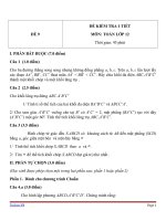 Đề kiểm tra 1 tiết môn toán lớp 12   đề số 8 