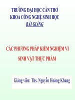 Bài giảng kiểm nghiệm vi sinh thực phẩm chuyên ngành công nghệ sinh học